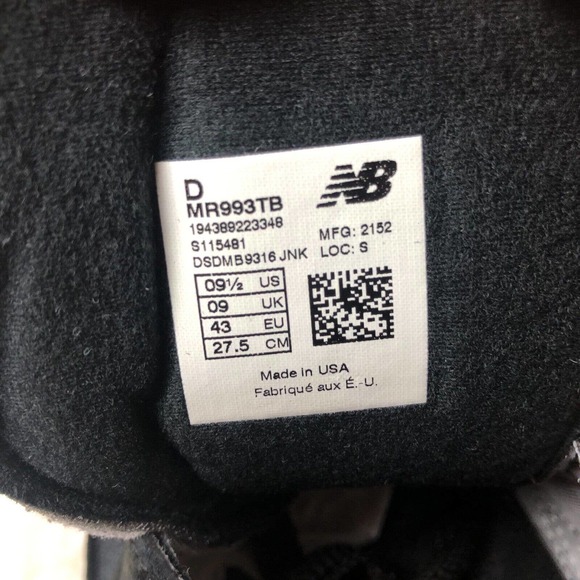 NEW BALANCE 993 Men's Sneaker In Triple Black MR993TB - Picture 6 of 8